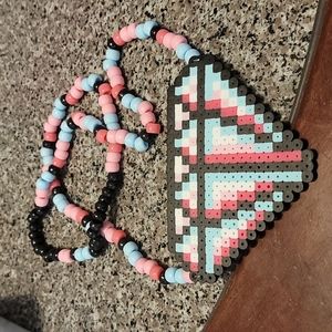 Kandi perler rave necklace